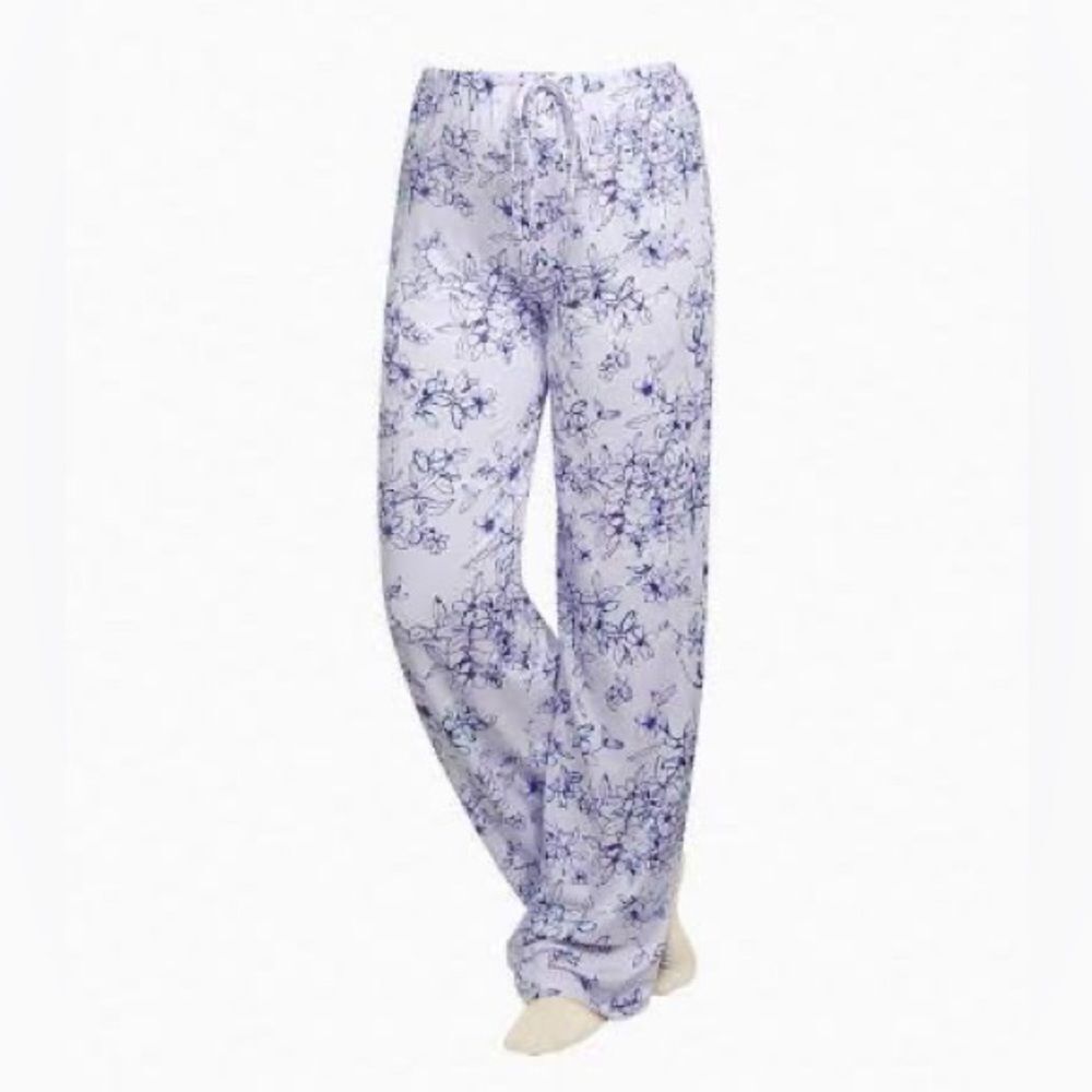 Fashion By Mirabeau Lavender Floral Print PJ Lounge Pants Size Small